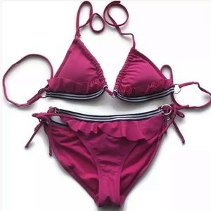 Polo Assn Bikini Size Small Pink 2 Pc